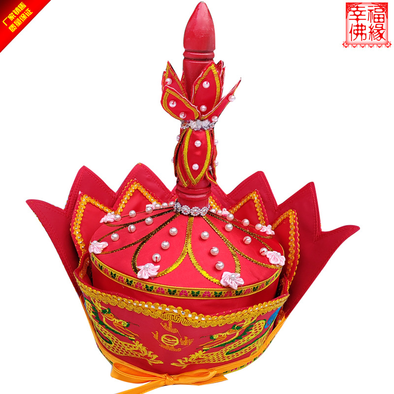 Шляпа с жестким верхом, шляпа пяти Будд, шляпа Танг монаха, вышитая шляпа монаха, шляпа Будды, корона пяти Будд, шляпа монаха, принадлежности для буддийского зала