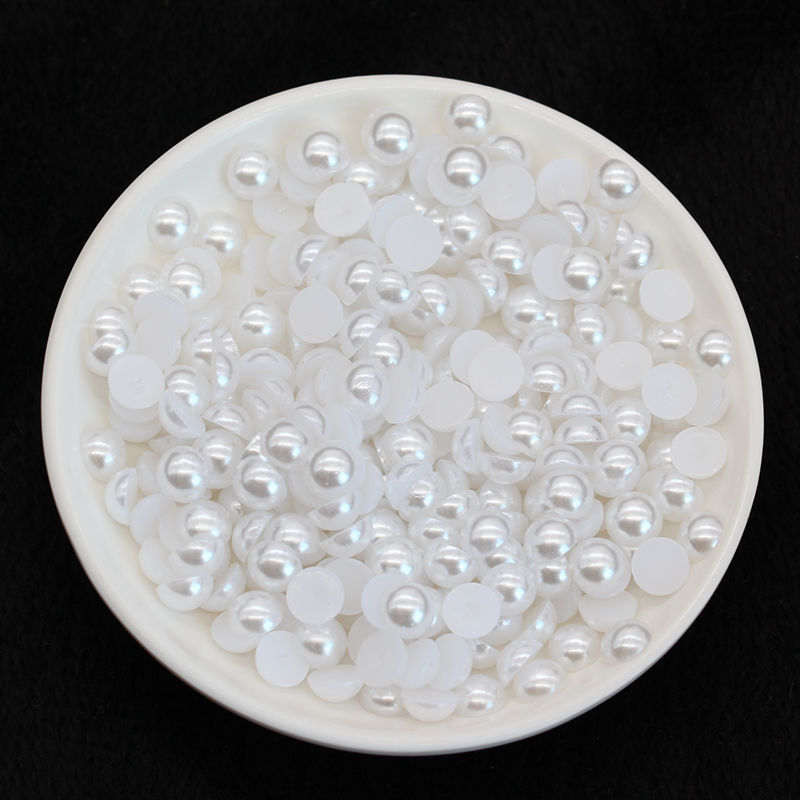 Semi-Circular Pearl Off-White Pure White Japanese Style Manicure Jewelry Decorative Small Accessories Flats Bottom Patch Size Mixed Without Color