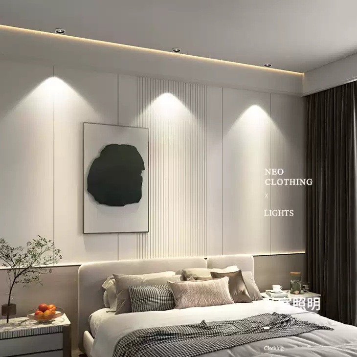 Anti-Glare Spotlight Embedded Hill Led Living Room Home Rotatable Wall Washer Downlight Background Wall Ceiling Light