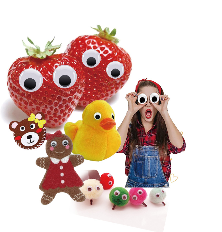 Toy eye beads diy movable eye 3d flat plastic PVC eye beads doll accessories black and white handmade animal eyes