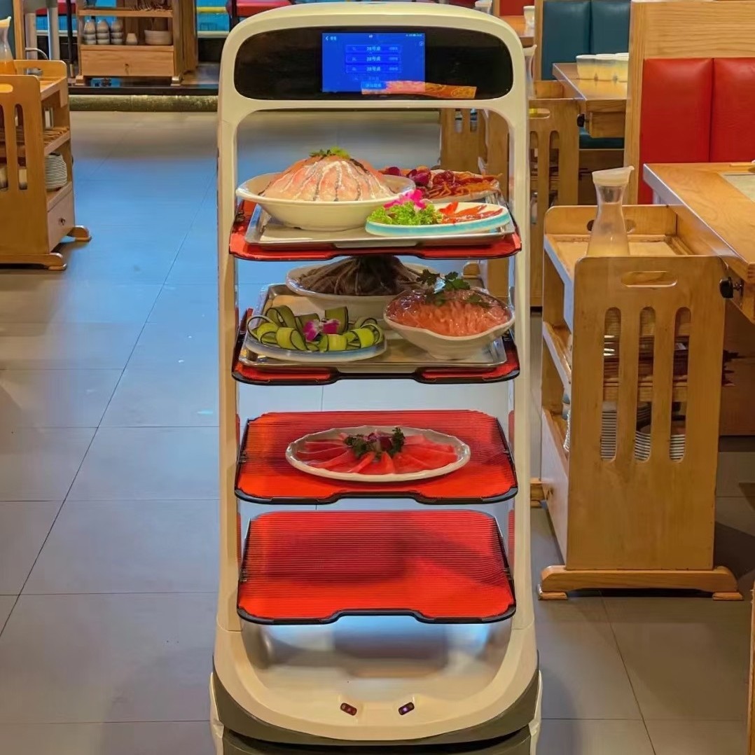 Restaurant, Hotel, Hotel Robot, Intelligent Food Delivery, Dish Delivery, Dish Serving, Multi-Functional Fully Automatic Delivery Truck