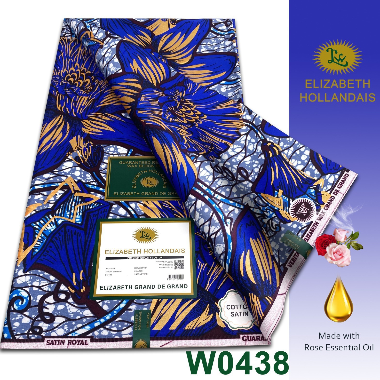 Африканская сатиновая хлопковая ткань Элизабет Холландис