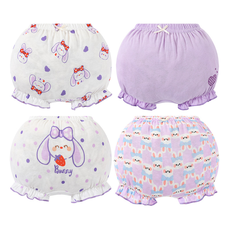 Children's Class a Underwear Boxer Briefs for Girls, Pure Cotton Baby Girl Bread Pants, Infant Boxer Briefs, Cartoon Shorts