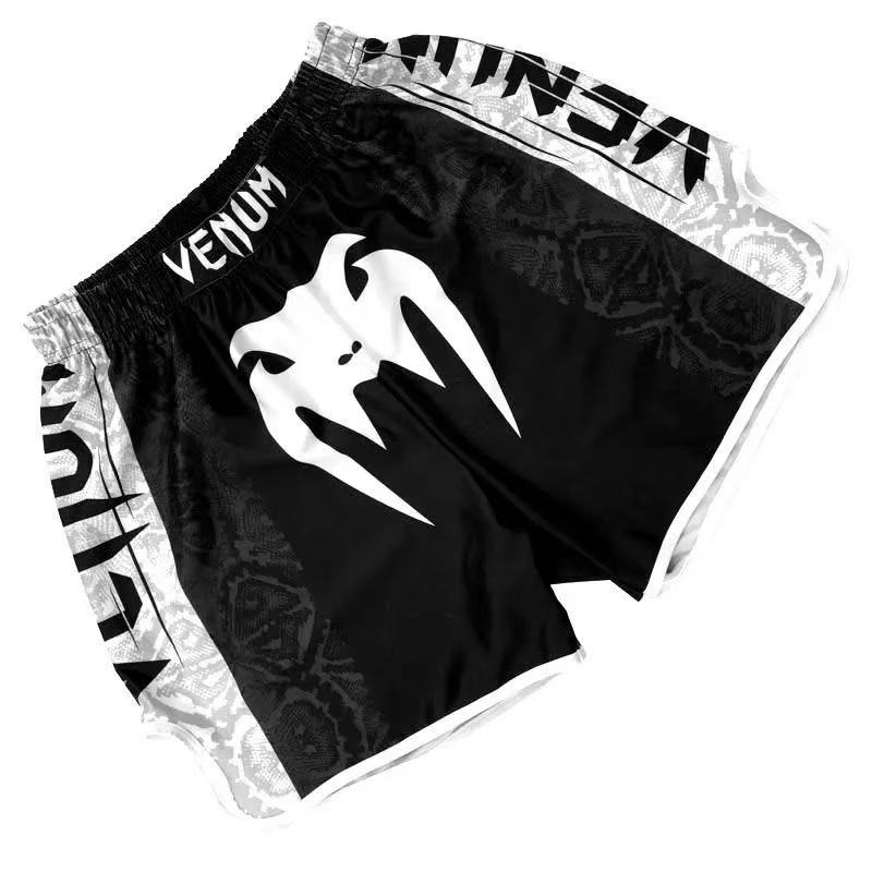 Muay Thai Shorts Venom Boxing Sanda Training Clothes Sweat-Absorbent and Sweat-Wicking Quick-Drying Fighting Sanda Sports Pants with Printing