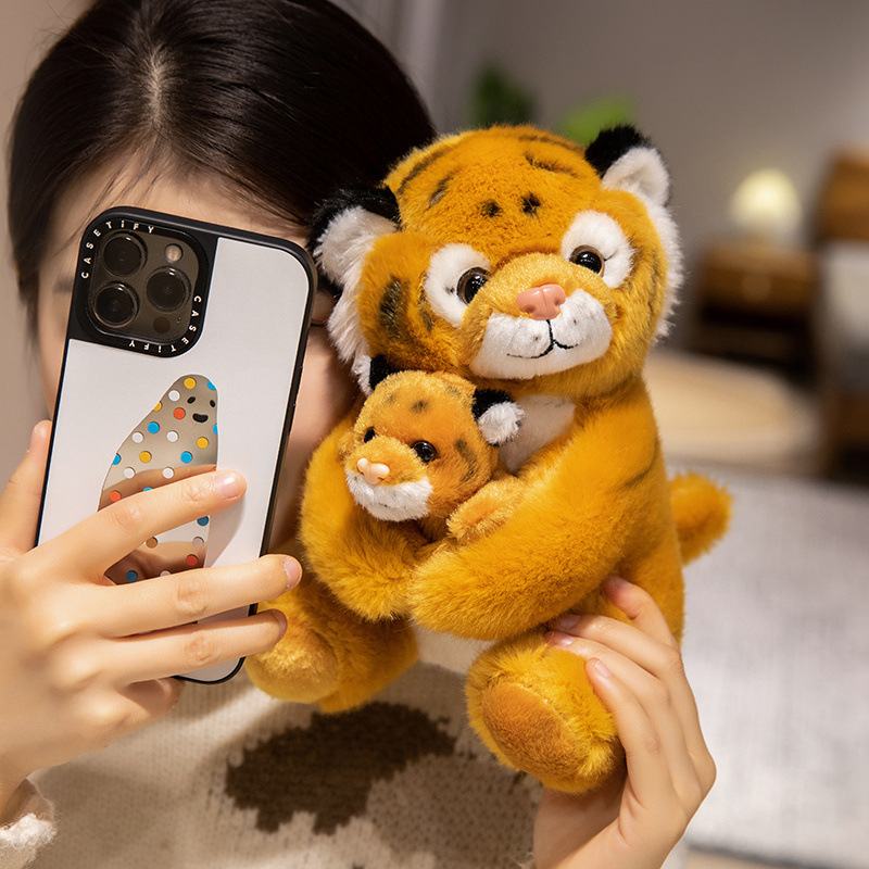 Zoo Series Little Tiger Doll Stuffed Toy White Tiger Magic Wand Doll Children's Companion Doll Gift