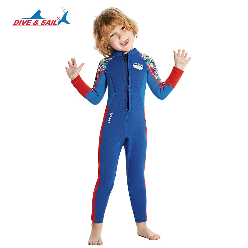 New 2.5MM Children's Diving Suit Boys' Long Sleeve Warm Snorkeling Surfing Diving Swimsuit