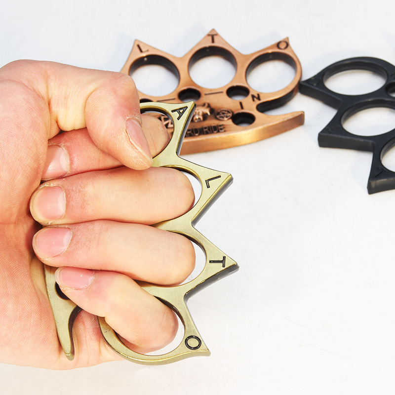 Pointed Pointed Pointed Pointed Tiger Iron Four Finger Self-Defense Self-Defense Four Finger Hand Support Buckle Anti-Wolf Knuckles Self-Defense Ring Knuckles Equipment