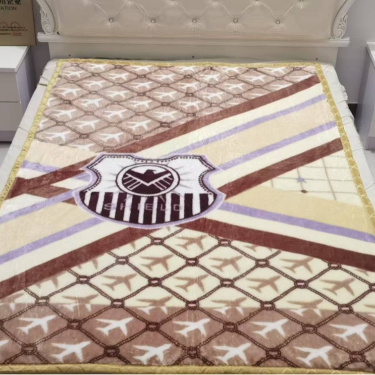 Wholesale Autumn and Winter Single-Layer Thickened Raschel Printed Blanket 1.5m Office Nap Fleece Blanket with Cartoon Print