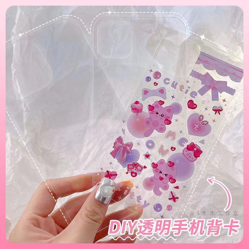 Apple Iphone17Pro Mobile Phone Case Transparent Back Card 16Promax15/14/13/12 Transparent Card Sticker