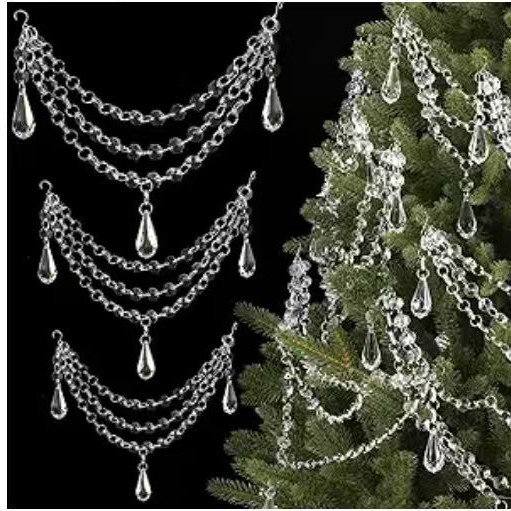 Рождественская елка, европейский и американский стиль, ретро пляжный стиль, универсальная многоуровневая цепочка, простой модный акриловый подвес, декор