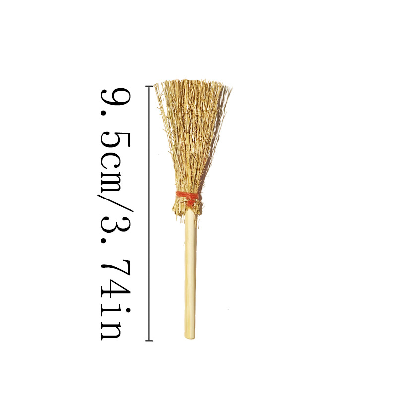 Dollhouse Miniature Food Play Scene Model Small Dollhouse Accessories Broom Halloween Ornament