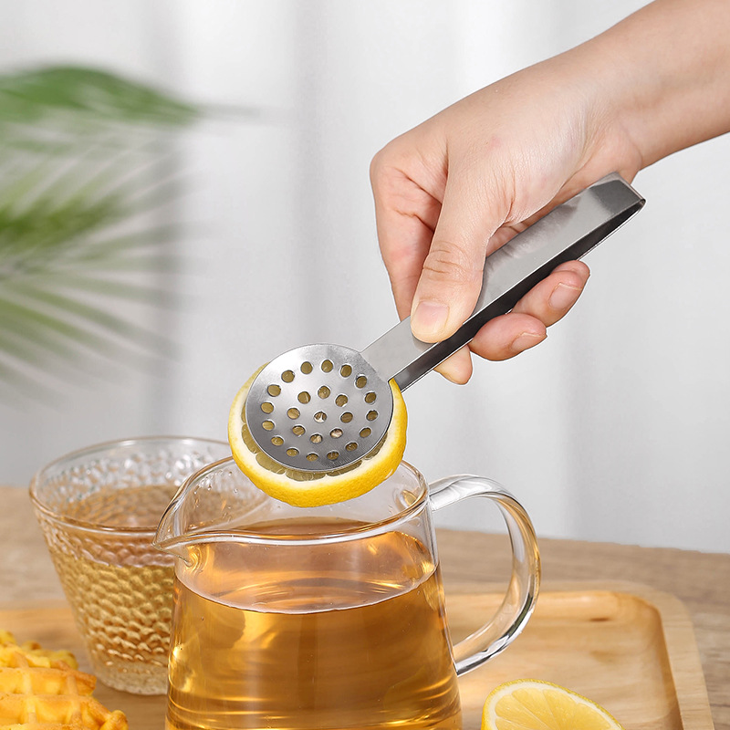 Cross-border Amazon Kitchen Gadget Stainless Steel Tea Clip Lemon Clip Tea Clip Ice Multifunctional Candy Clip