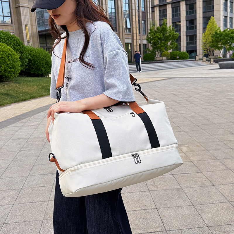 Cross-Border Portable Travel Bag for Women, Large Capacity, Short-Distance Hiking, Trolley Boarding Bag, Yoga Swimming Fitness Bag