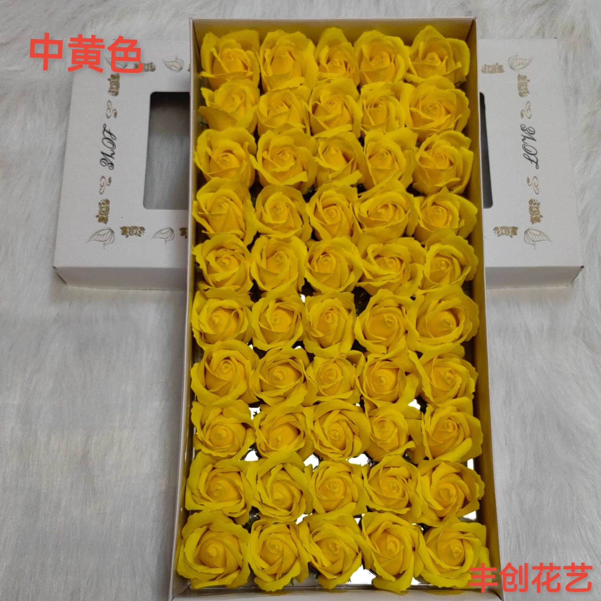 Three-layer soap flower head thickened soap flower rose flower with base imitation flower Flower Flower Factory wholesale