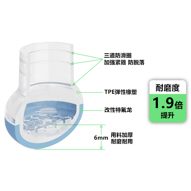 Table and Chair Foot Pads, Chair Foot Covers, Teflon Carpet Sliding Pads, Wear-Resistant Thickened Silicone Furniture Foot Pads to Protect the Floor