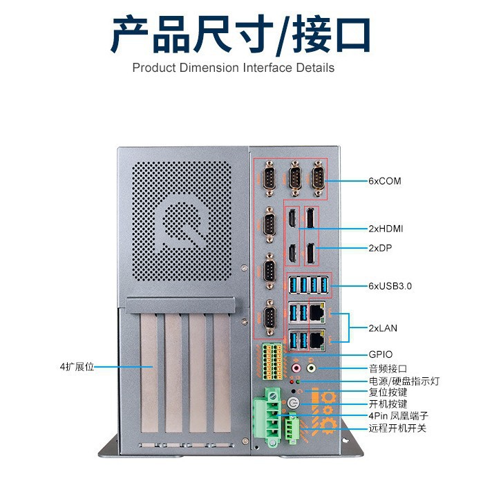 Paiqin H610/670 Industrial Computer Multi-Serial Port Network Port Expandable High-Performance Machine Vision X86 Industrial Computer