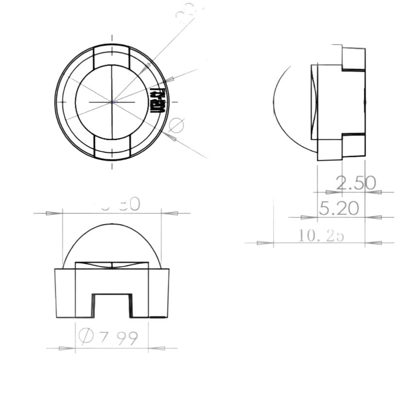 Imitation lumen lamp bead diameter 13MM flood light infrared lamp lens angle 30 degrees 45 degrees 60 degrees 90 degrees 120 degrees
