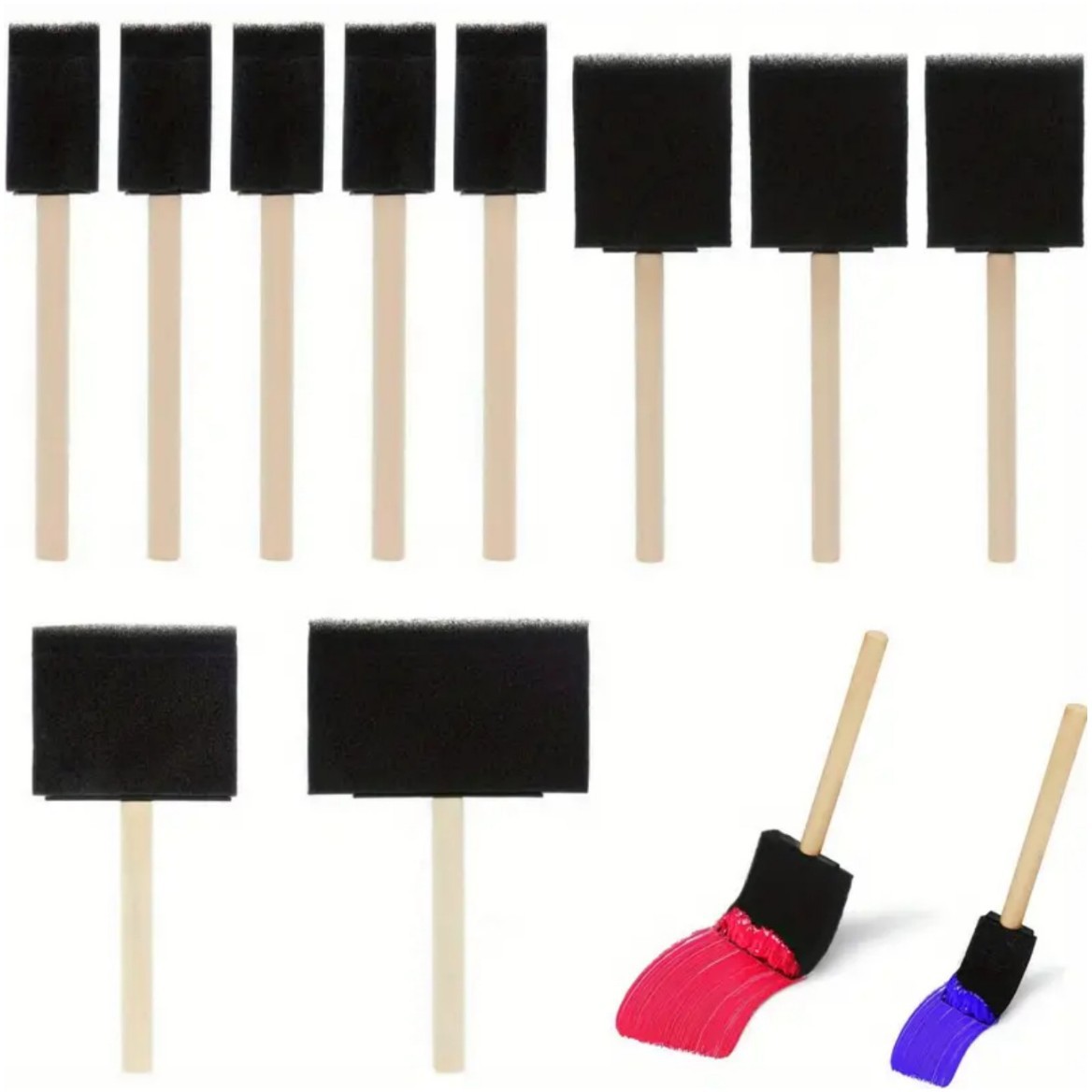 Кисть для рисования с губкой 1 шт. Кисть для краски лопатка для затенения губка поролоновая кисть для детского граффити DIY плоская кисть