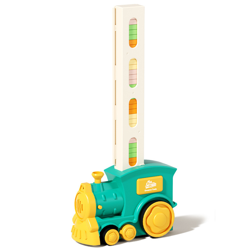 Cross-border domino small train trembles the same automatic licensing electric music lighting toy train
