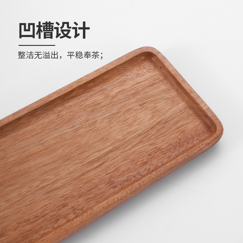Acacia Wood Food Tray Resin Rectangular European Style Marble Coaster Tea Mat Kitchen Bread Plate Fruit Plate
