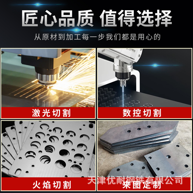 Cross-Border Nm500 Wear-Resistant Steel Plate Nm400 Wear-Resistant Plate Mn13 30mm High Manganese Steel Ar500 Processing Laser Cutting