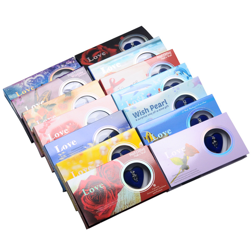 Cross-border open clam pearl necklace open blind box pop can clam pendant necklace gift box for girlfriend gift