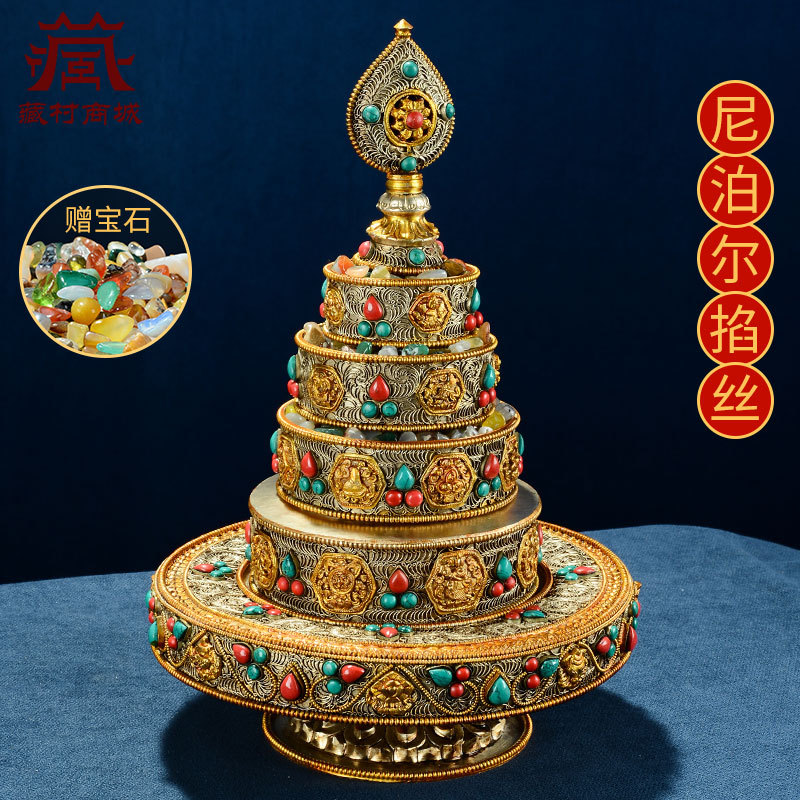 Ручная работа, пластина Манза, медная, с инкрустированными камнями, для домашнего использования