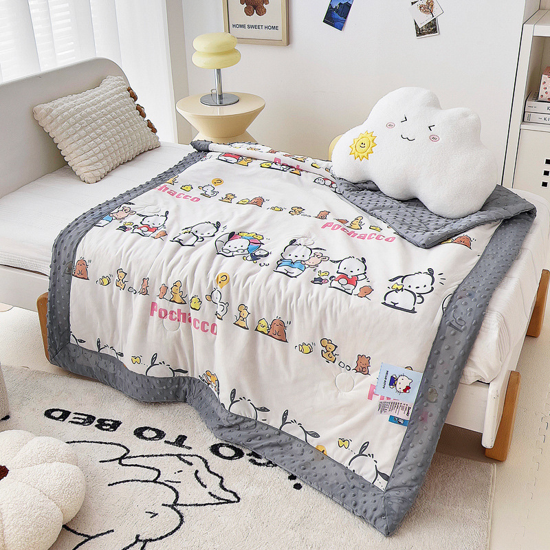 Disney Sanrio Cartoon Summer Quilt Children's Nap Cool Peas Quilt Aerobic Knitted Cotton Machine Washable Air-conditioning Quilt