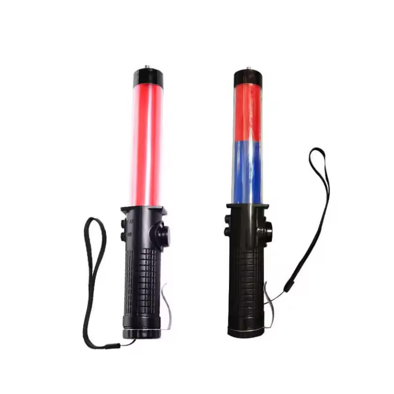 Factory direct plastic traffic evacuation baton charging hand-held warning stick night emergency LED flash stick