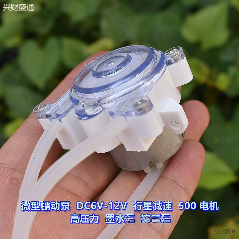 Micro Peristaltic Pump Dc6V-12V Planetary Reduction 500 Motor High Pressure Ink Pump Extrusion Pump