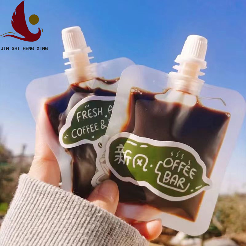 in stock Disposable Coffee Liquid Packing Bag Syrup Coffee Concentrate Cold Extract Packing Bag Take-away Portable Suction Mouth Bag