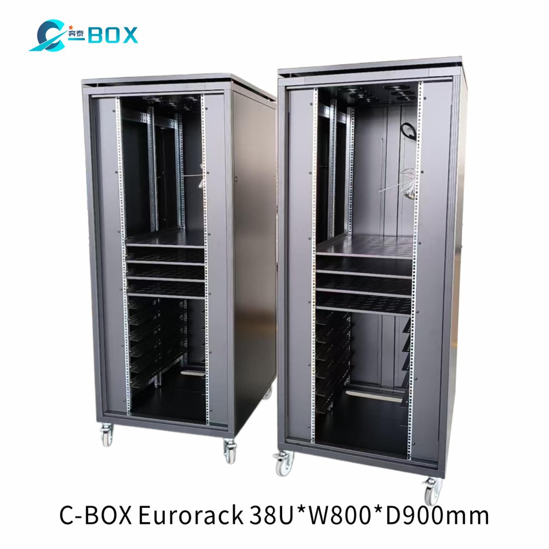 Аньхой Бенти 19 дюймов Профильный шкаф Schroff Увеличенный экранированный черный каркас Белая дверь 28U 34U 38U