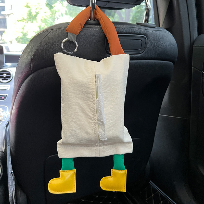 Beautiful Element Hanging Car Inner Tissue Storage Bag Cute Decoration Home PU Small Feet Tissue Box New
