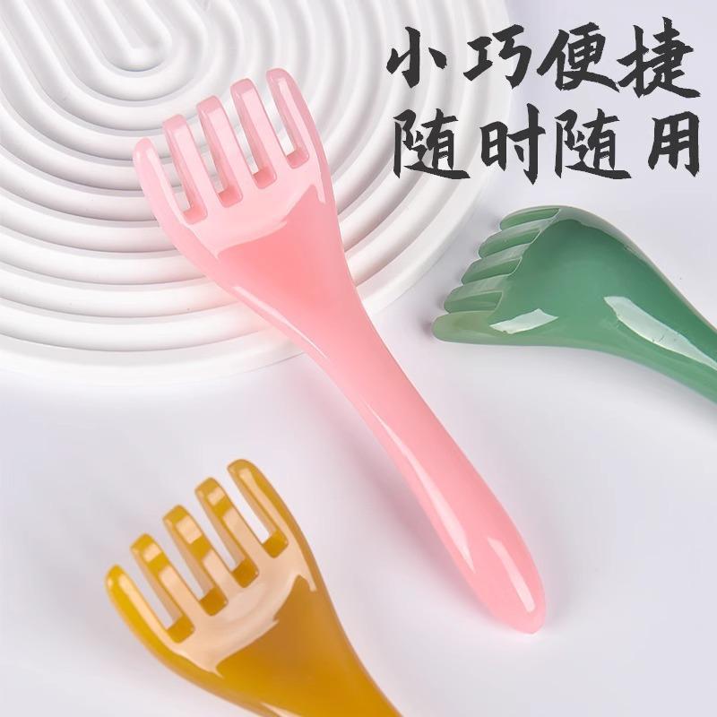 Five-Claw Head Massager, Shoulder and Neck Meridian Scalp Scratching Resin Beeswax Acupuncture Stick Scraping Massage Comb