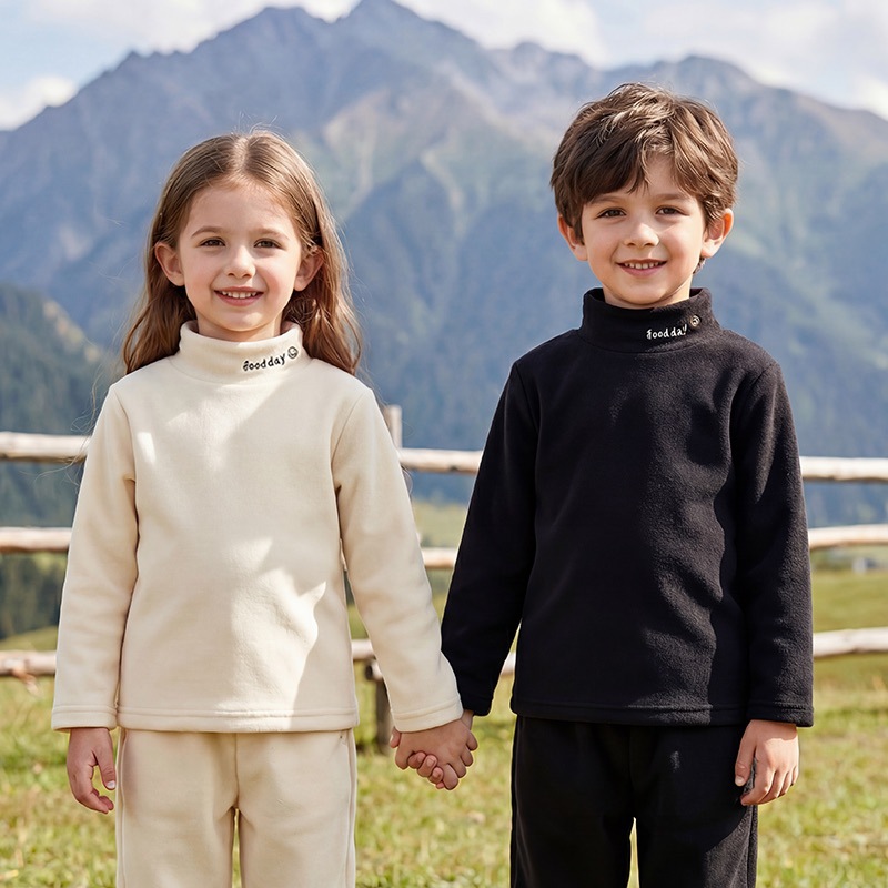Детские базовые футболки, осень-зима 2025, новые модели для мальчиков и девочек, свитшоты из флиса и утолщенного австрийского велюра, одежда для детей