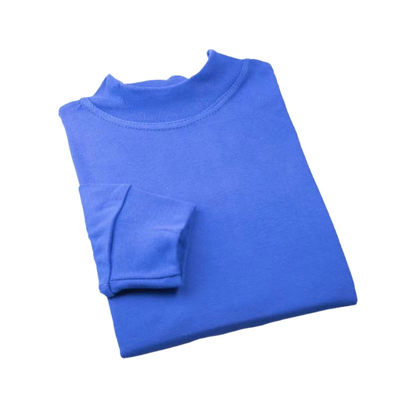 Middle-Aged and Elderly Men's Autumn Clothes Pure Cotton Close-Fitting Cotton Sweaters for the Elderly Mid-High Collar Warm Cotton Intimates Single Top