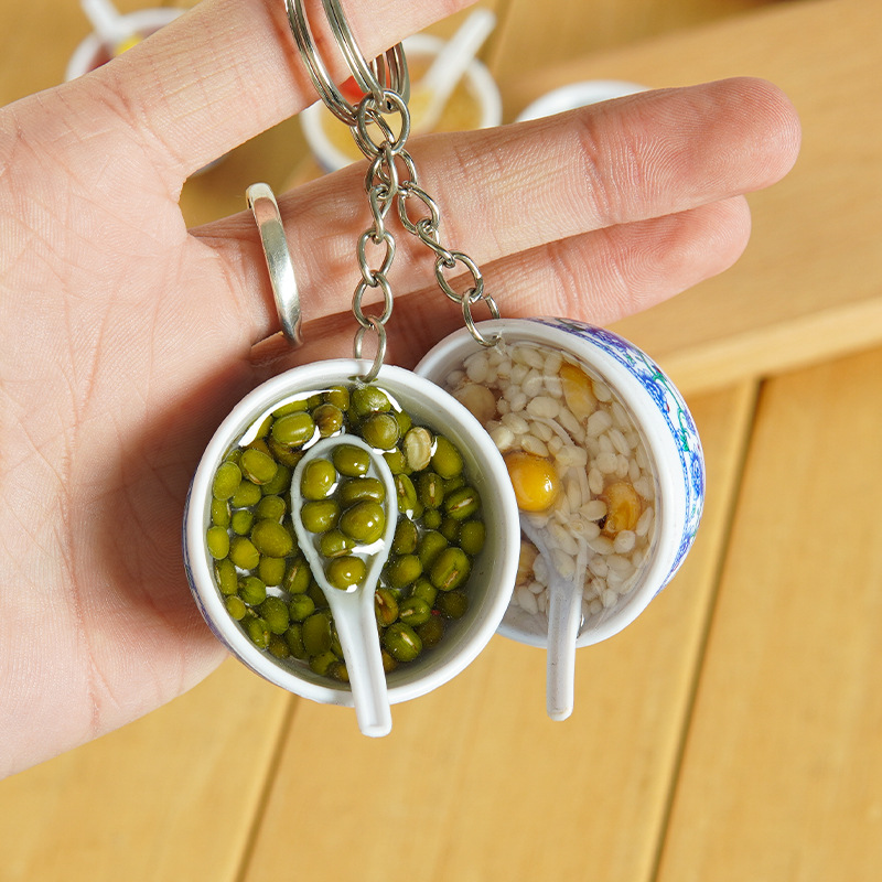 4cm simulation food crafts pendant miniature mini Chinese style snack food and play keychain schoolbag ornaments