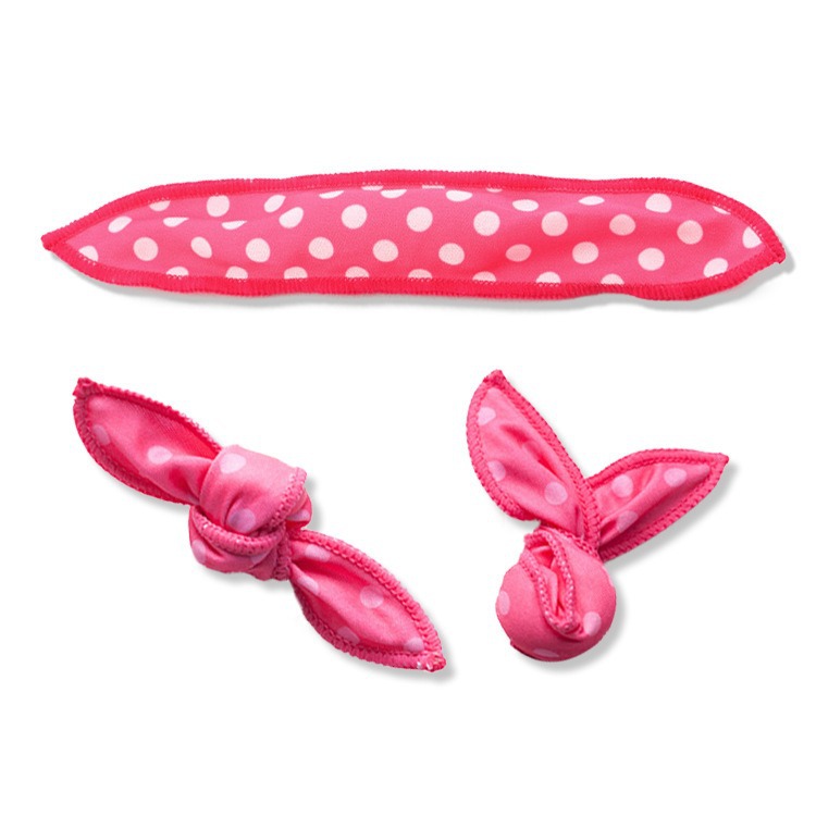 Cross-Border Foreign Trade Polka Dot Sleep Curling Iron Pear Head Curly Hair Sponge Tampon Hair Roll Rabbit Ears Magic Curling Iron