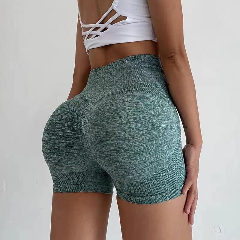Yoga shorts cross-border honey hip lifting sports high waist belly contracting stretch tight anti-exposure quick-drying fitness pants for women