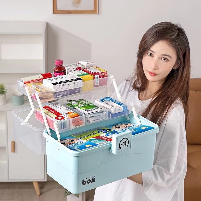 Medicine Box Medicine Box Household Medicine Storage Box Household Small Medical First Aid Box Large Capacity Storage Box Artifact