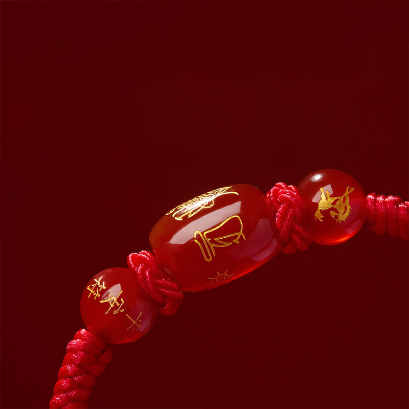 2026 Tai Sui Red String Bracelet, Vajra Knot Bracelet, Hand-Woven Bracelet, Horse, Ox, Rat, Rabbit Zodiac Year Red String Bracelet