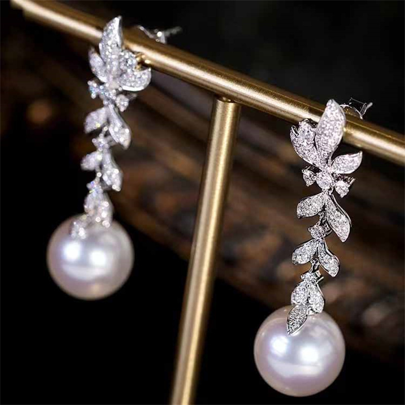 Модные элегантные серьги-капли с жемчугом для женщин, предсвадебные серьги, изысканные и элегантные, легкая роскошь и высокий класс