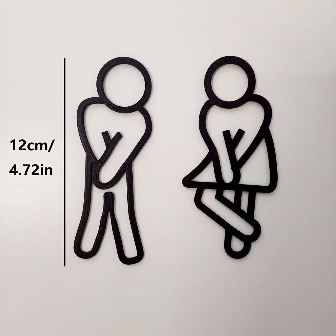 2D Plane, Fun Bathroom Sign - Men's and Women's Restroom Signal - Men's and Women's Restroom Door Decoration