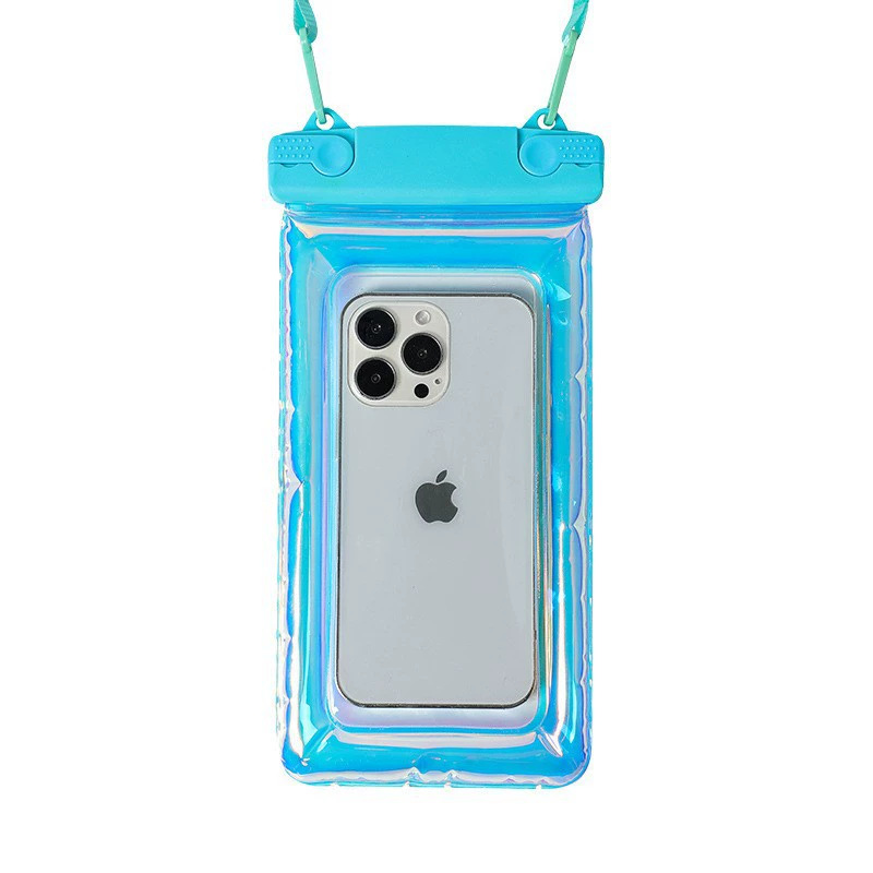 Mobile Phone Waterproof Bag Laser TPU Outdoor Diving Touch Waterproof Bag Inflatable Transparent Swimming Mobile Phone Protective Bag