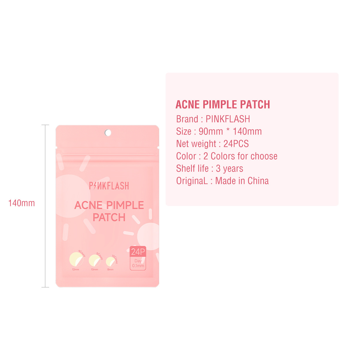 Pinkflash Day and Night Transparent Acne Patch Sc58 Clearance (for Export Purchase Only, Not Sold for Personal)