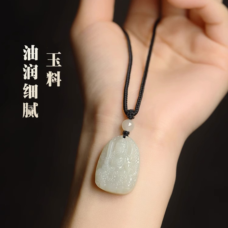 Hotan Jade Benmingfo Small Pendant for Men and Women Jade Pendant Thousand Hands Guanyin Dairi Manjusri Bodhisattva Rabbit Zodiac Patron Saint
