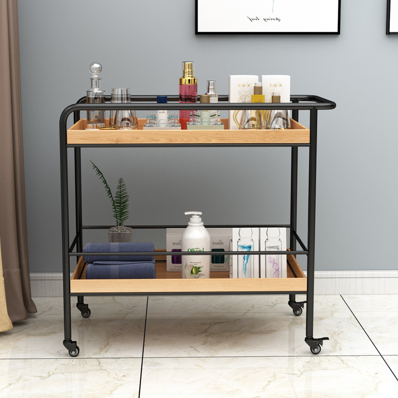 Простой складной trolley, современный мобильный столик из железа для гостиной и кухни, винтажный из массива дерева