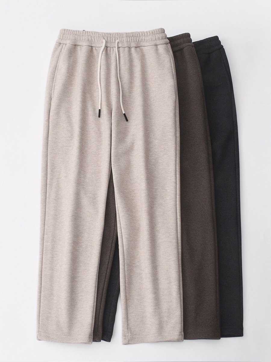 Autumn and Winter New in Sheep Wool fleece-lined Pants Men's Straight Casual Sports Trousers Loose plus size Thickened Warm Pants