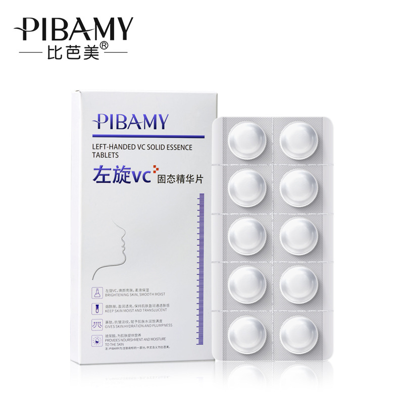 [Wholesale] PIBAMY Bibamei Left-Rotary vc Solid Essence Tablets Brightening, Tender, Smooth and Moisturizing