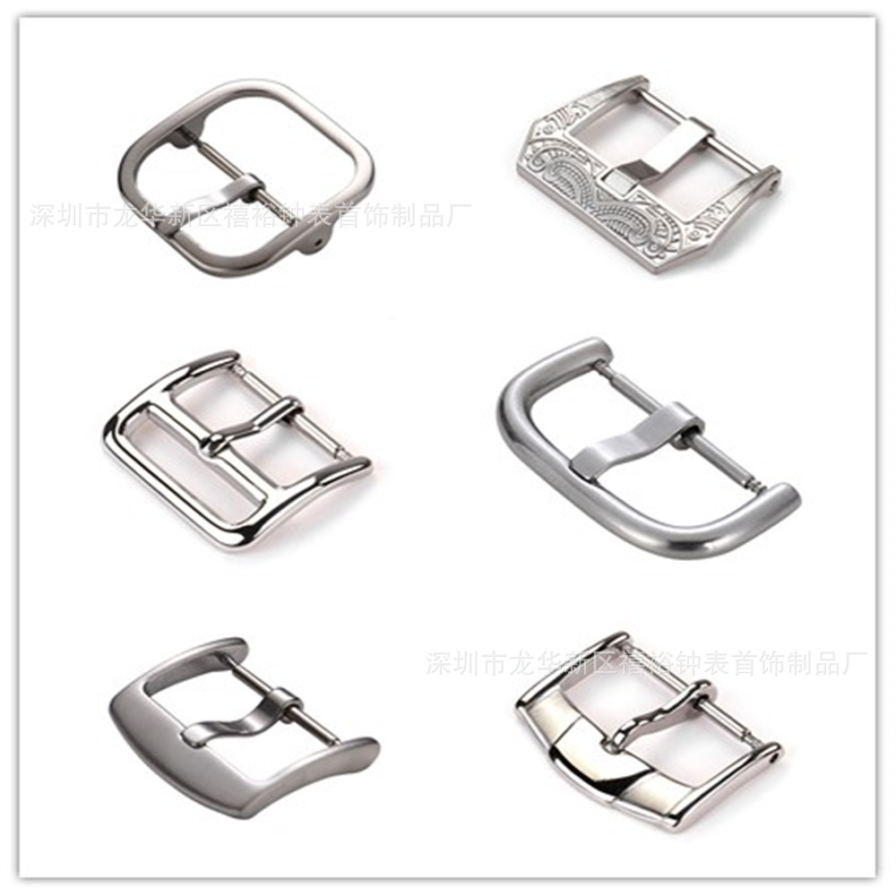 in stock Stainless Steel Buckle Silicone Buckle Buckle Smart Strap Solid Wire-drawing Pin Buckle